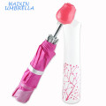 Cadeau en plein air cadeau Giveaway ABS plastique 21 pouces cadre en métal durable Promotionnel UV Rose bouteille parapluie avec logo impressions